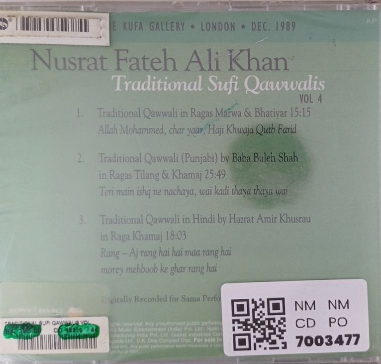 Nusrat Fateh Ali Khan - Traditional Sufi Qawwalis Vol 4 (CD)
