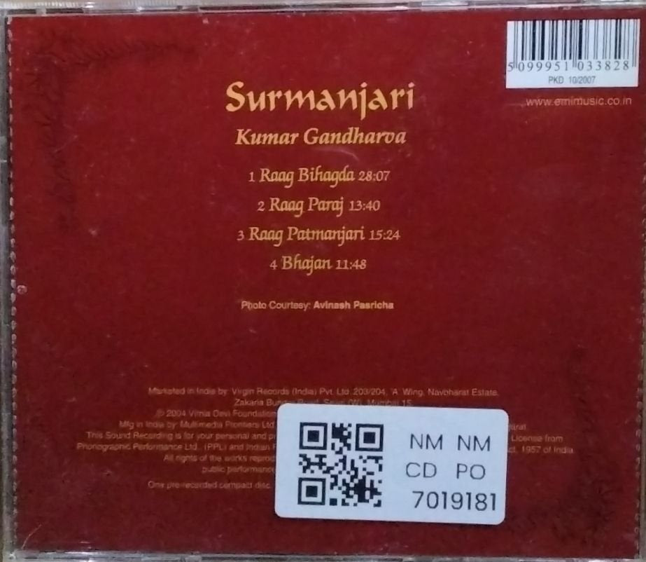 Kumar Gandharva - Surmanjari (CD)