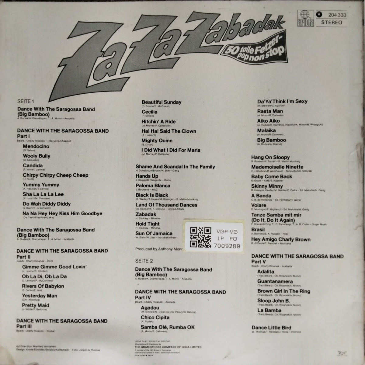 Saragossa Band - Za Za Zabadak (Vinyl)