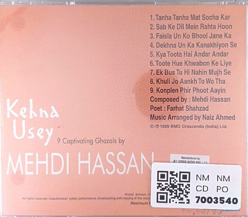Mehdi Hassan - Kehna Usey (CD)