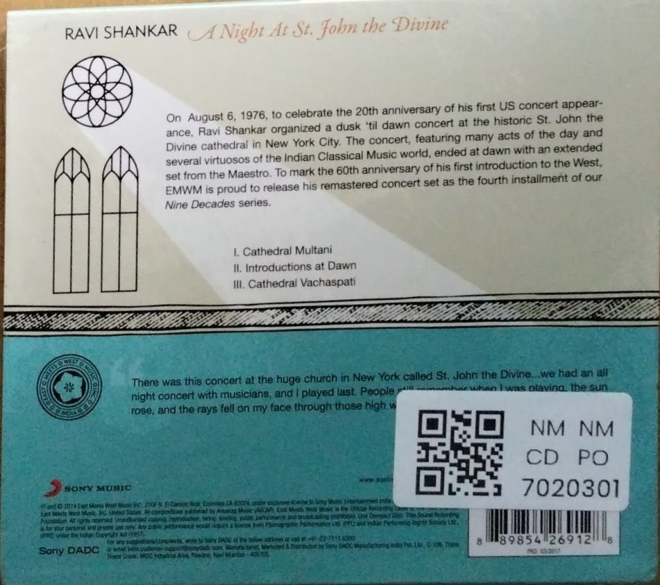 Ravi Shankar - A Night At St. John the Divine (CD)