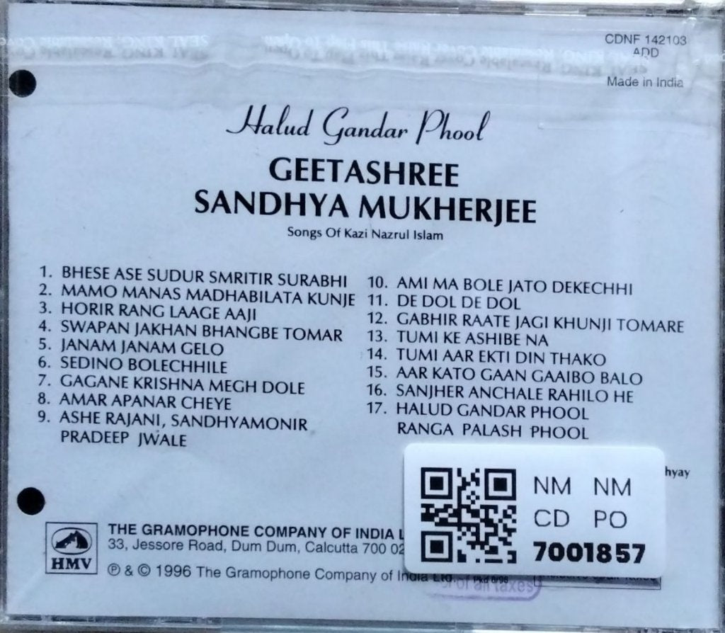 Geetashree Sandhya Mukherjee - Halud Gandar Phool (CD)