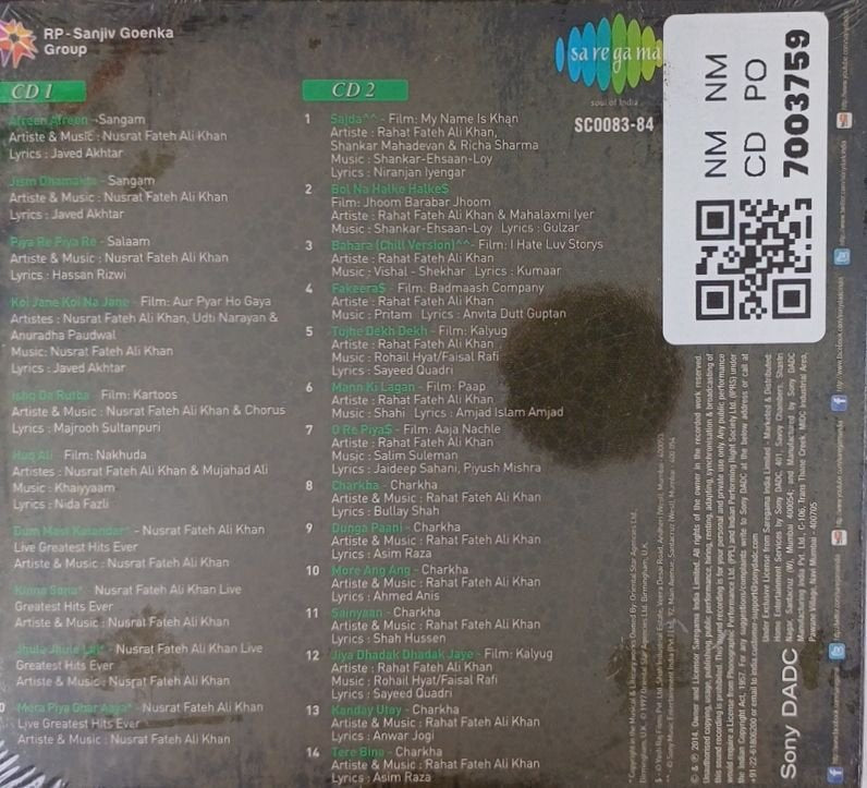 Nusrat Fateh Ali Khan, Rahat Fateh Ali Khan - Legacy Of Sufi (CD) (2)