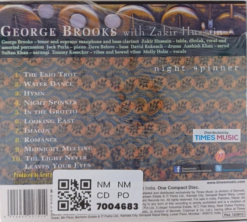 George Brooks, Zakir Hussain - Night Spinner (CD)