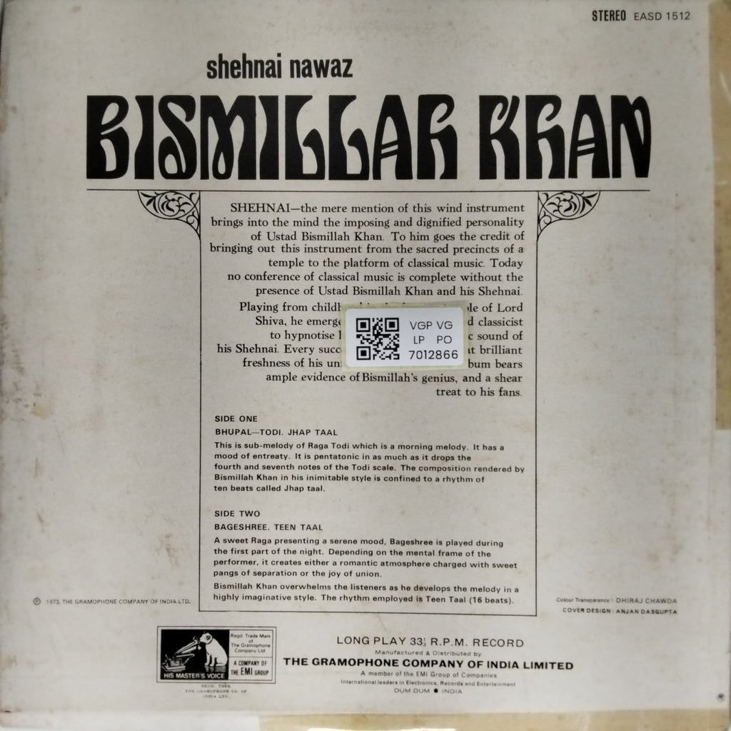 Bismillah Khan - Shehnai Nawaz Bismillah Khan (Vinyl)