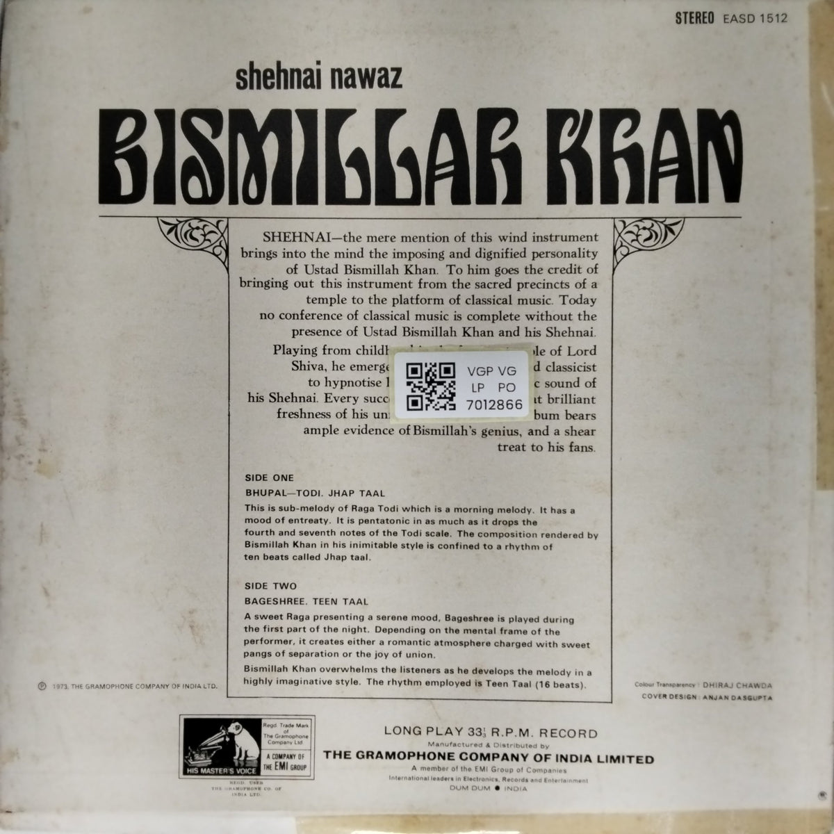 Bismillah Khan - Shehnai Nawaz Bismillah Khan (Vinyl)
