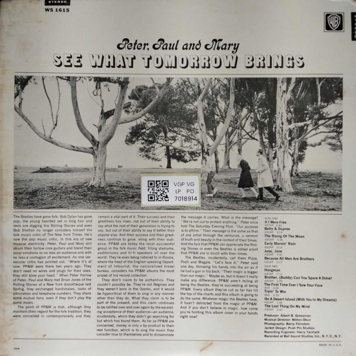 Peter, Paul and Mary - See What Tomorrow Brings (Vinyl)