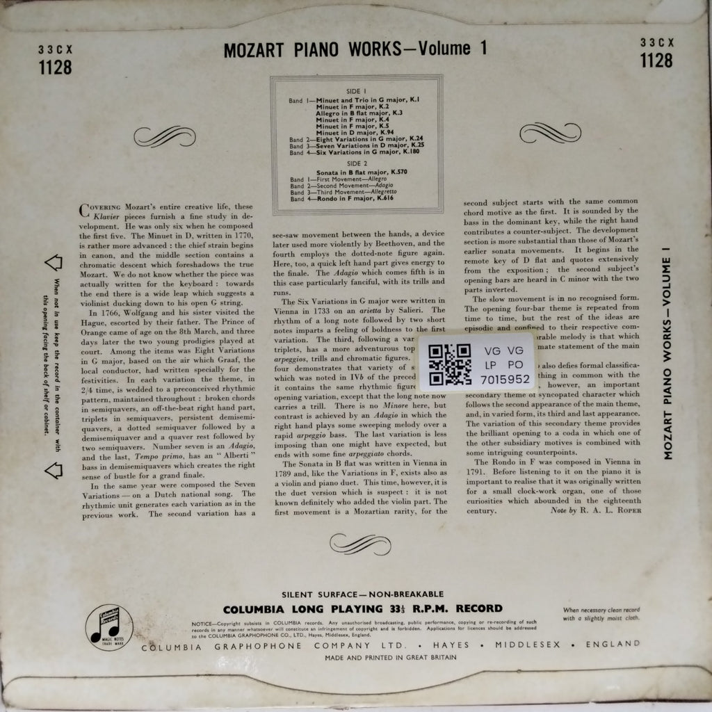 Walter Gieseking - Mozart Piano Works Volume One (Vinyl)