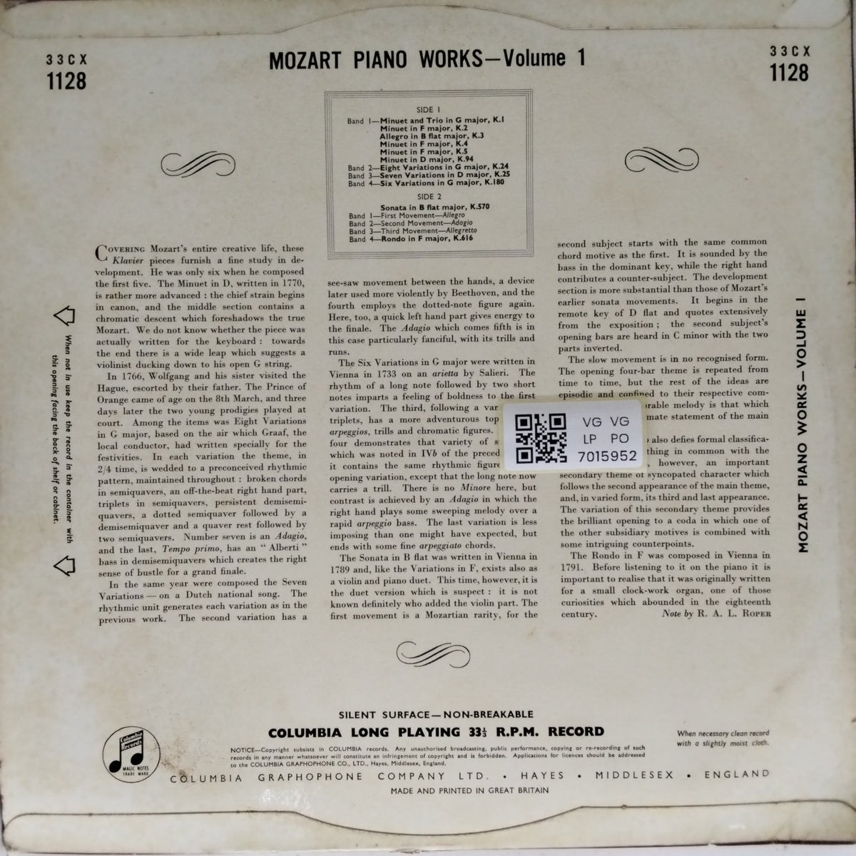 Walter Gieseking - Mozart Piano Works Volume One (Vinyl)