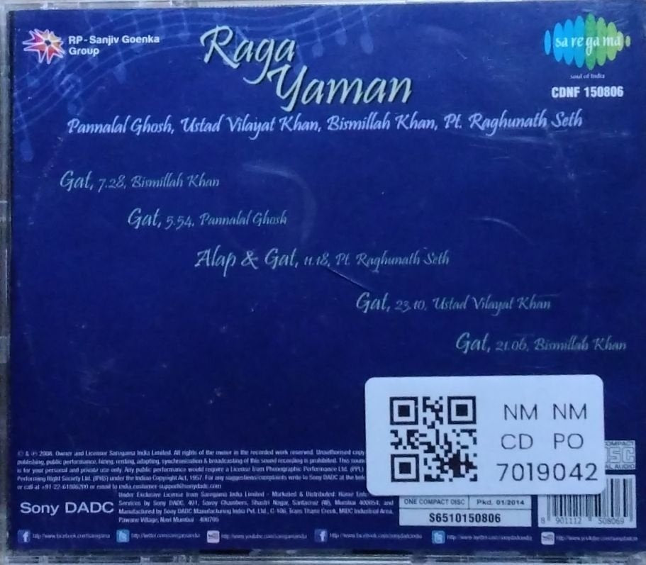 Pannalal Ghosh, Ustad Vilayat Khan, Bismillah Khan, Pt Raghunath Seth - Raga Yaman (CD)