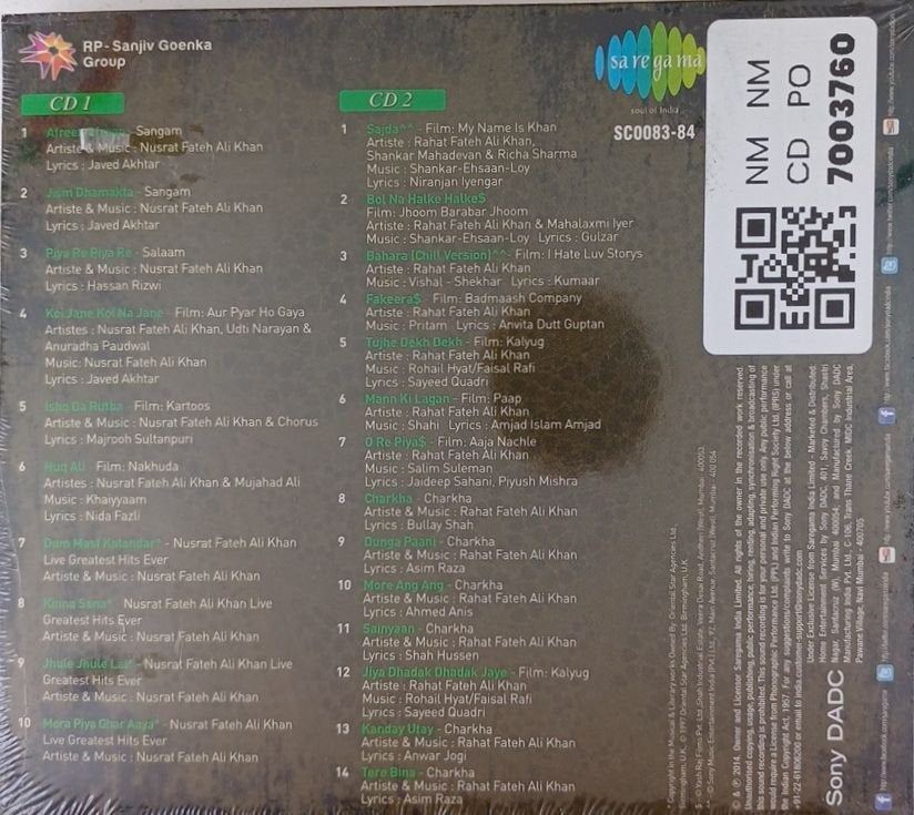 Nusrat Fateh Ali Khan, Rahat Fateh Ali Khan - Legacy Of Sufi (CD) (2)