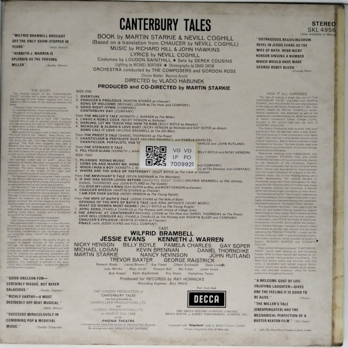 Richard Hill, John Hawkins - Canterbury Tales (Vinyl)