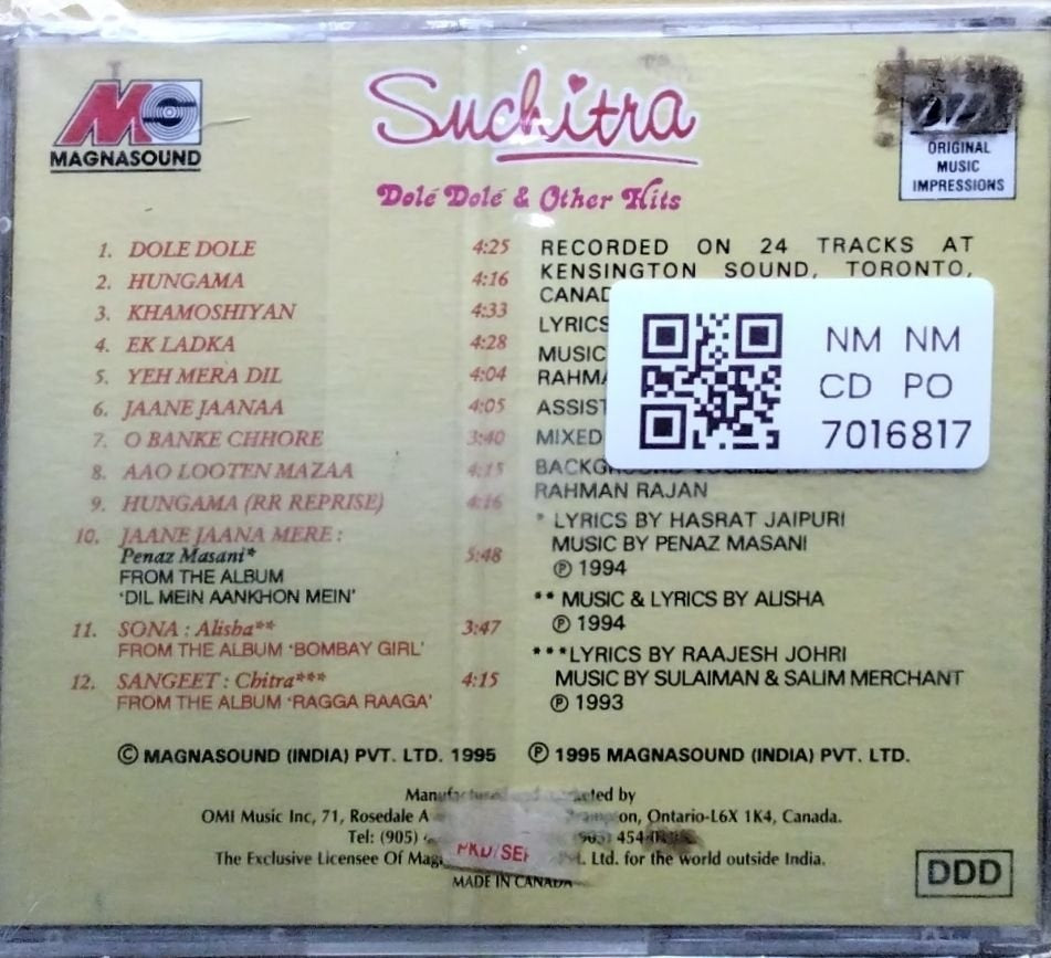 Suchitra - Dole Dole & Other Hits (CD)