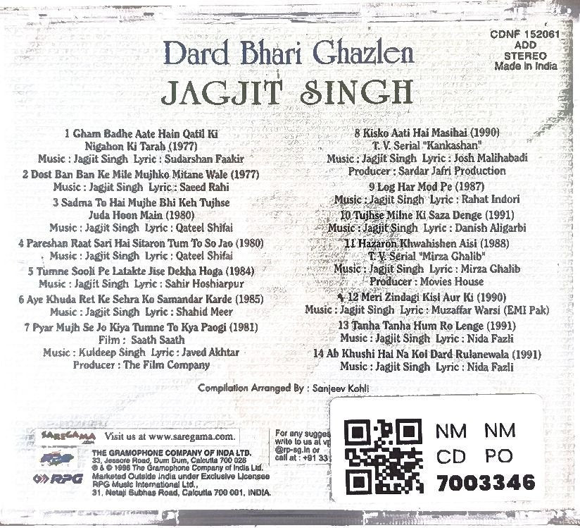 Jagjit Singh - Dard Bhari Ghazlen (CD)