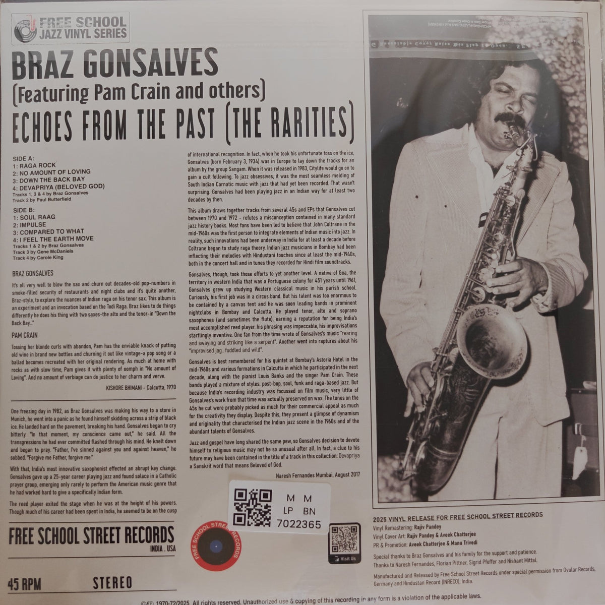 Braz Gonsalves - Echoes From The Past (The Rarities) (Vinyl)