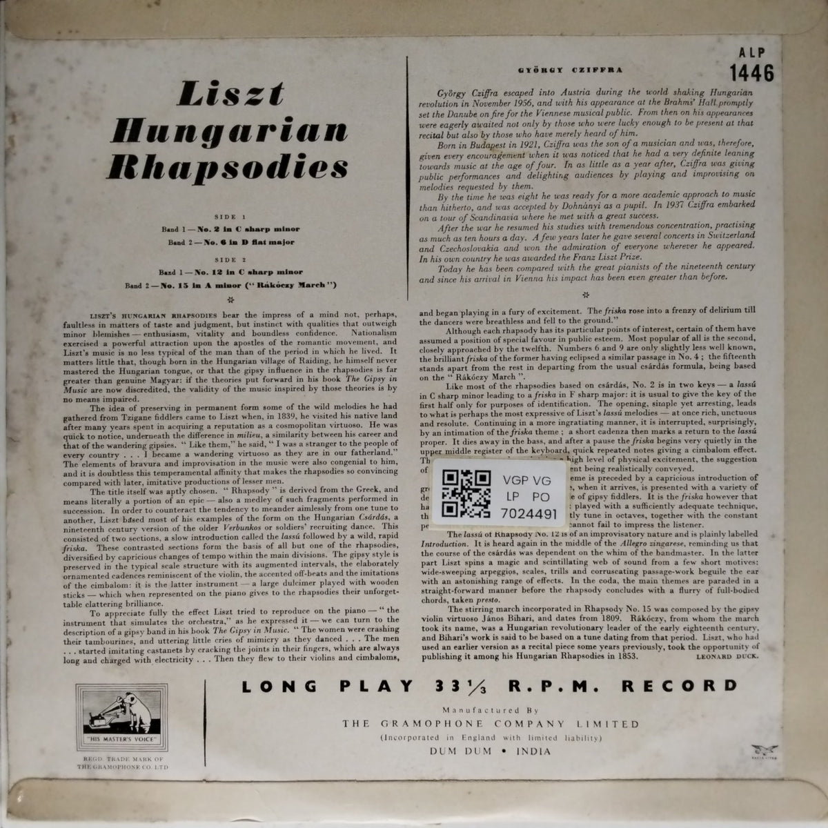 György Cziffra - Hungarian Rhapsodies (Vinyl)