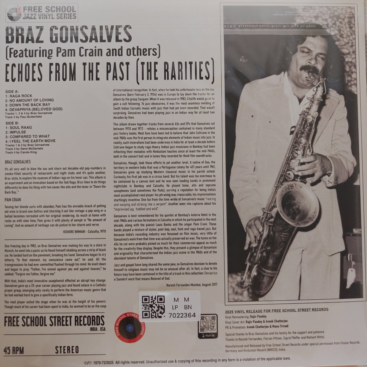 Braz Gonsalves - Echoes From The Past (The Rarities) (Vinyl)