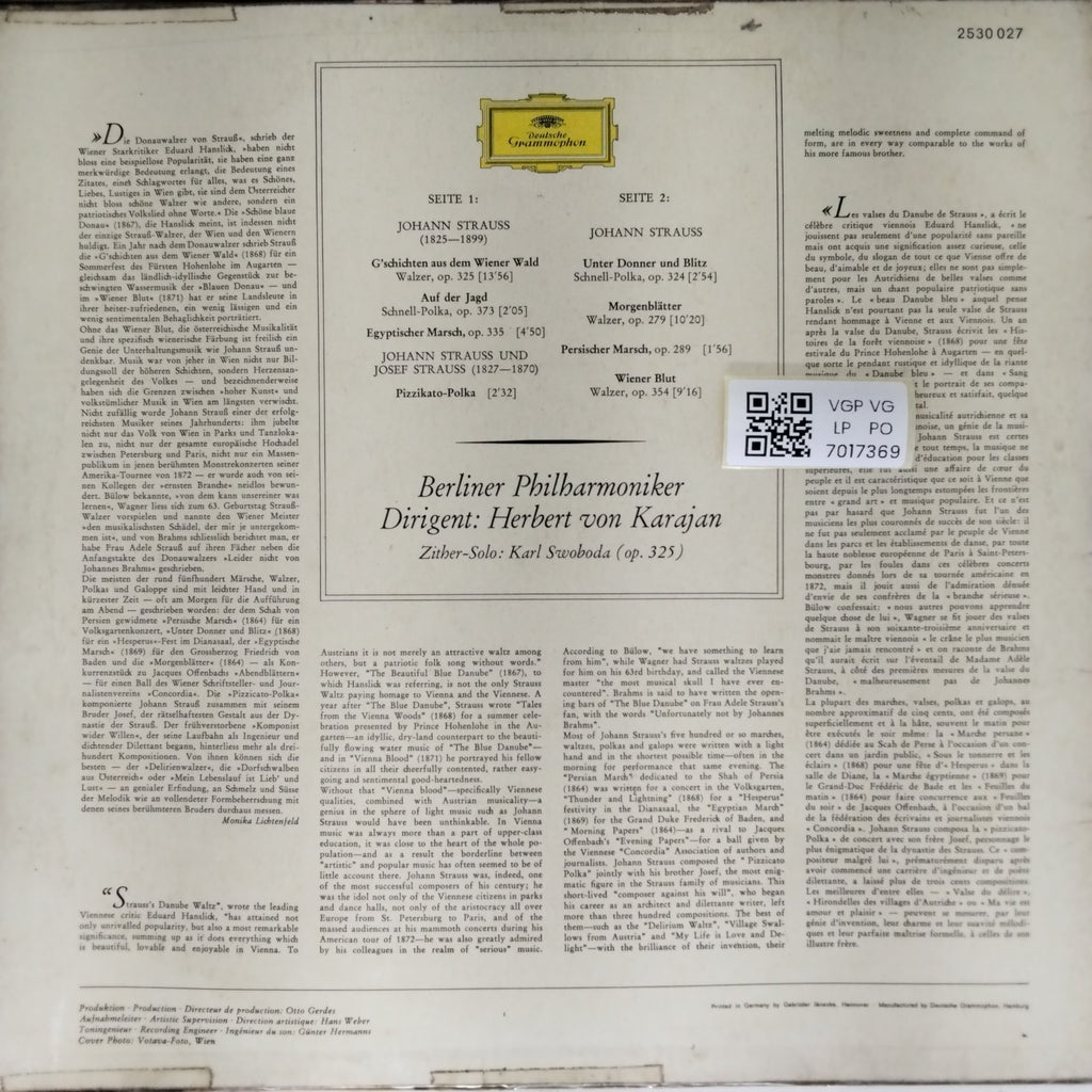 Johann Strauss, Josef Strauss, Berliner Philharmoniker, Herbert von Karajan - Walzer · Polkas · Märsche (Vinyl)