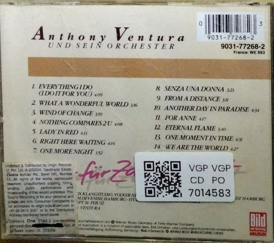 Anthony Ventura - Zeit für Zärtlichkeit (CD)