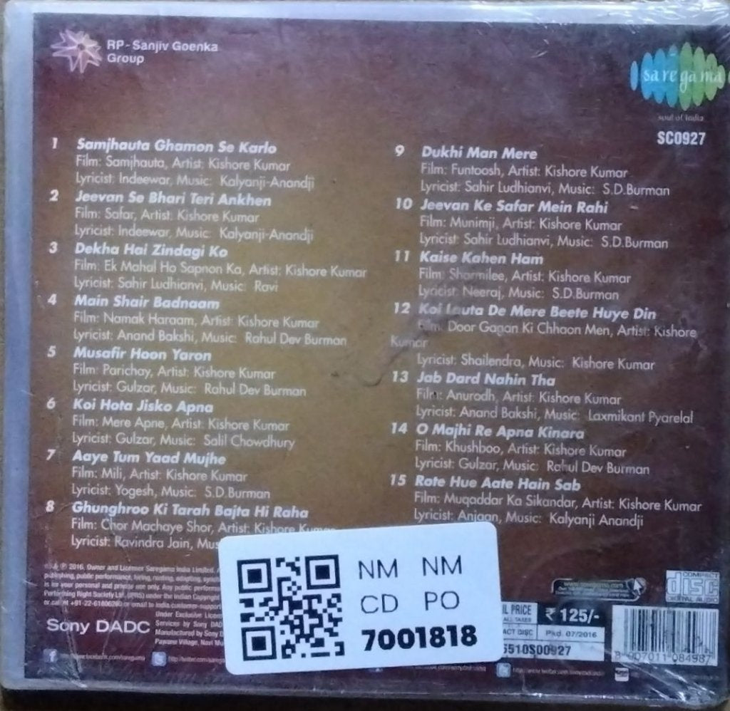 Kishore Kumar - Memorable (CD)