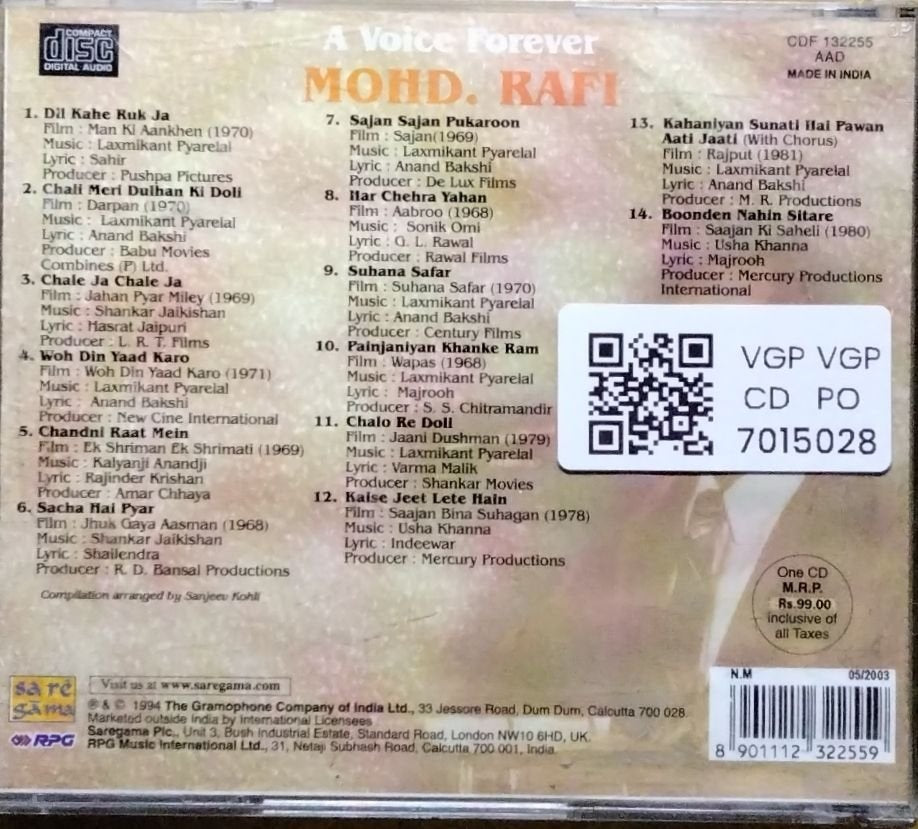 Mohd. Rafi - A Voice Forever (CD)
