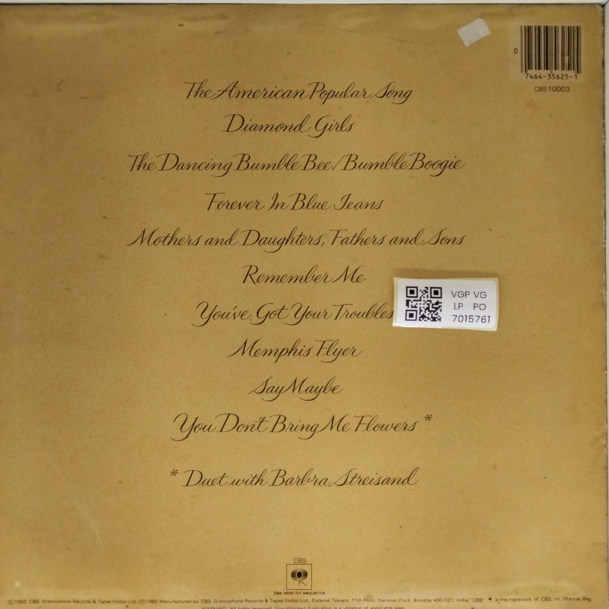 Neil Diamond - You Don't Bring Me Flowers (Vinyl)