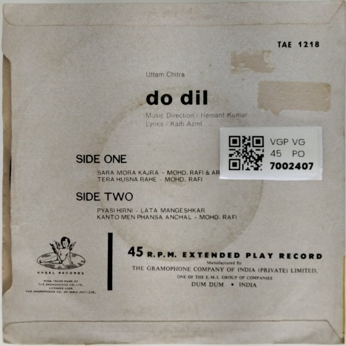 Hemant Kumar - Do Dil (45-RPM)