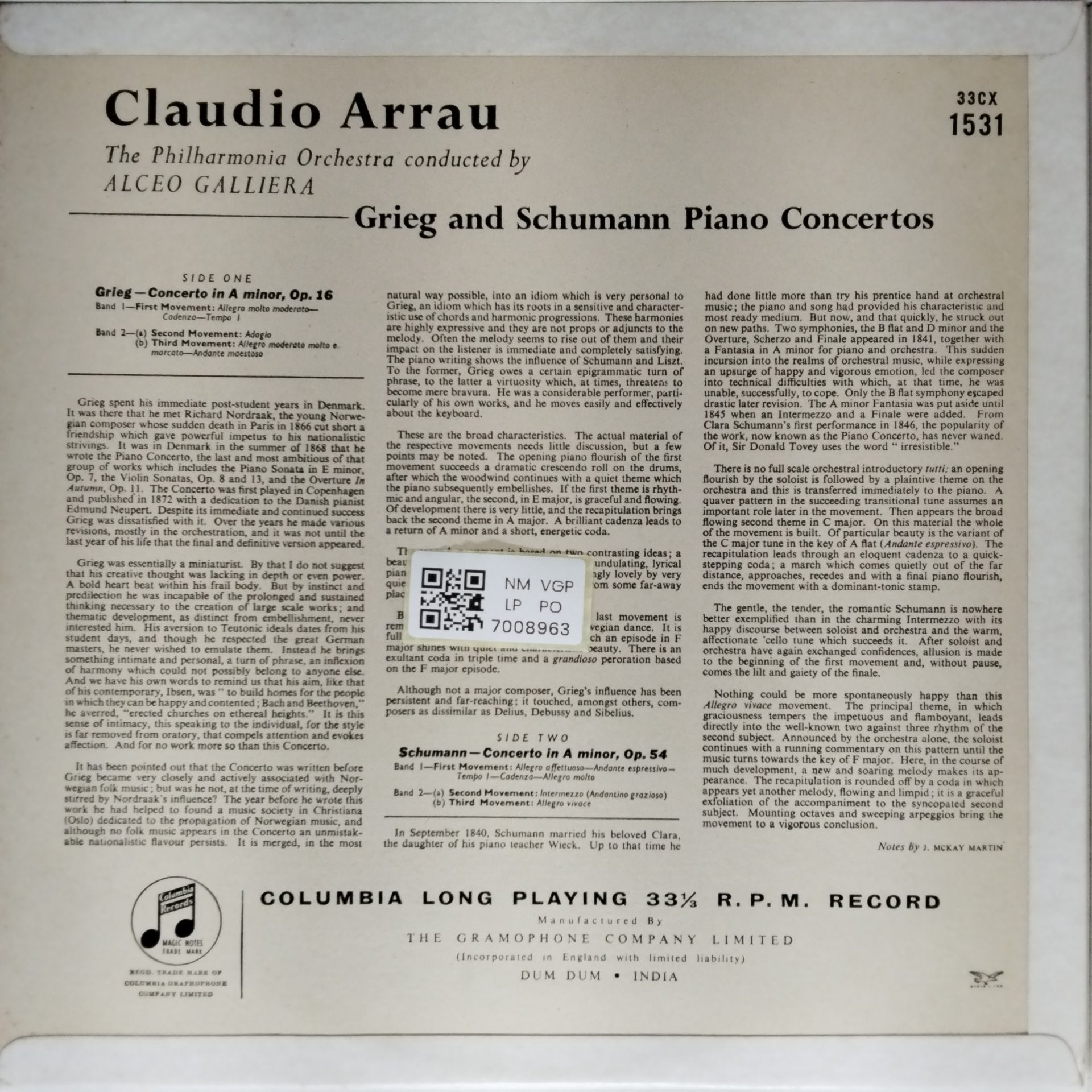 Claudio Arrau, Philharmonia Orchestra, Alceo Galliera - Grieg & Schumann Piano Concertos (Vinyl)