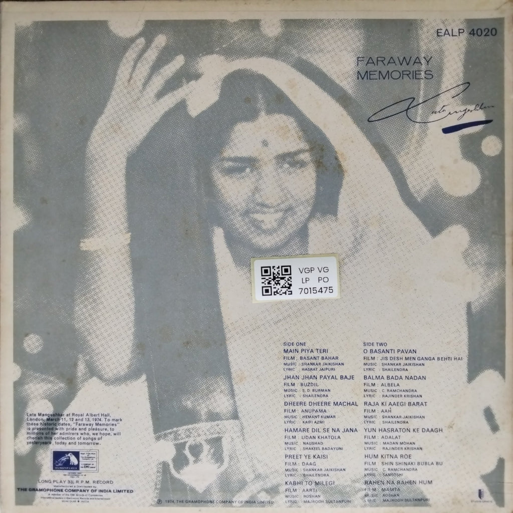 Lata Mangeshkar - Faraway Memories (Vinyl)