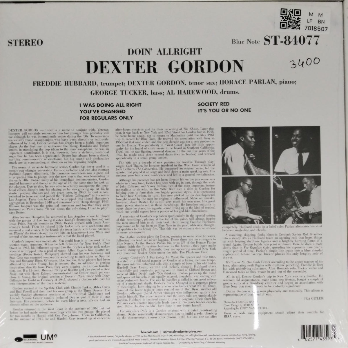 Dexter Gordon - Doin' Allright (Vinyl)