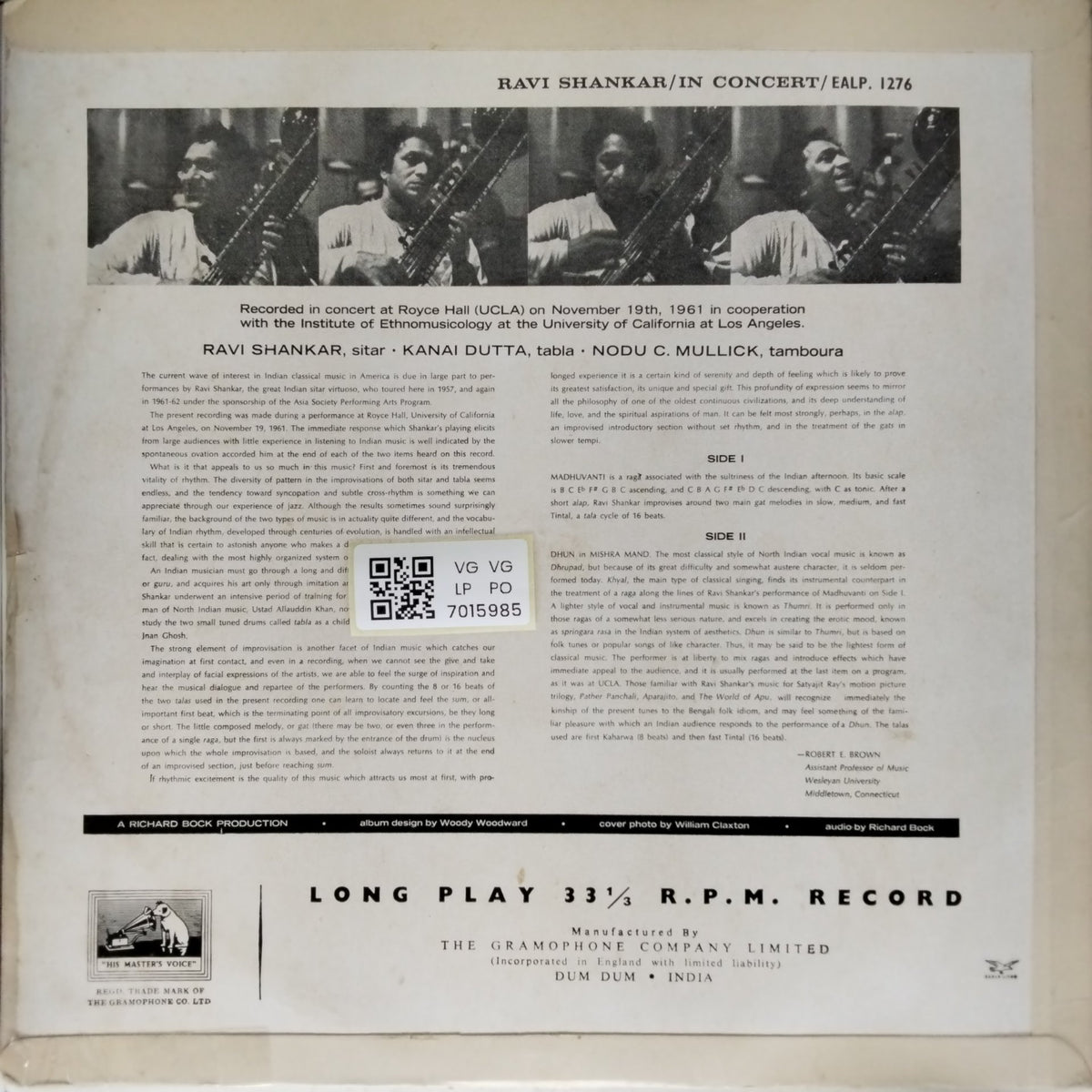 Ravi Shankar - In Concert (Vinyl)