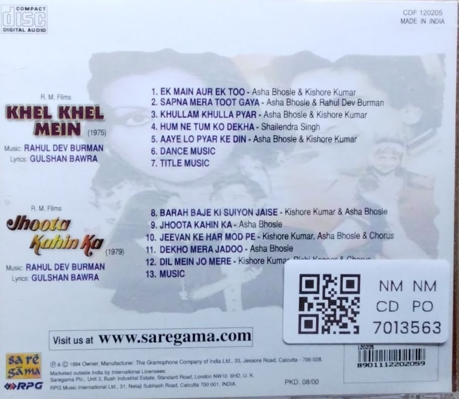 Rahul Dev Burman - Khel Khel Mein/Jhoota Kahin Ka (CD)