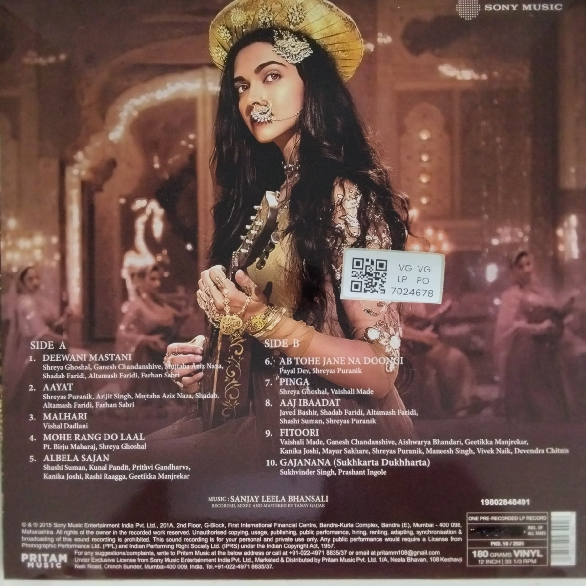 Sanjay Leela Bhansali - Bajirao Mastani (Vinyl)