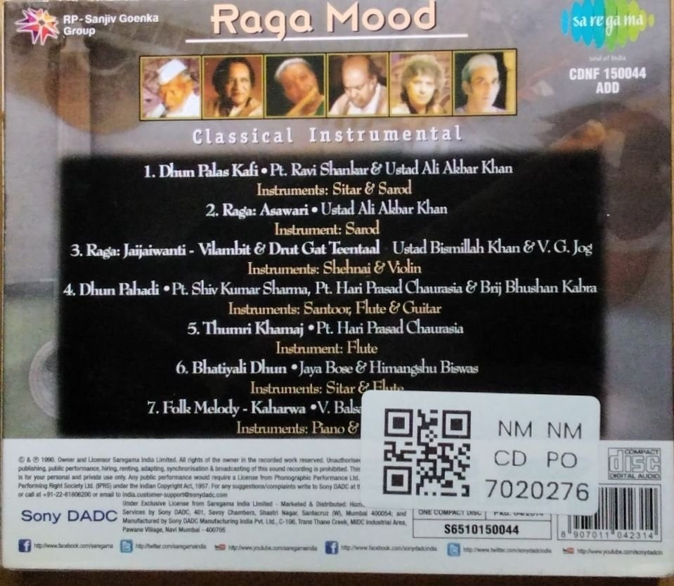 Ravi Shankar, Ustad Ali Akbar Khan, Shiv Kumar Sharma, Hari Prasad Chaurasia, Bismillah Khan - Raga Mood (CD)