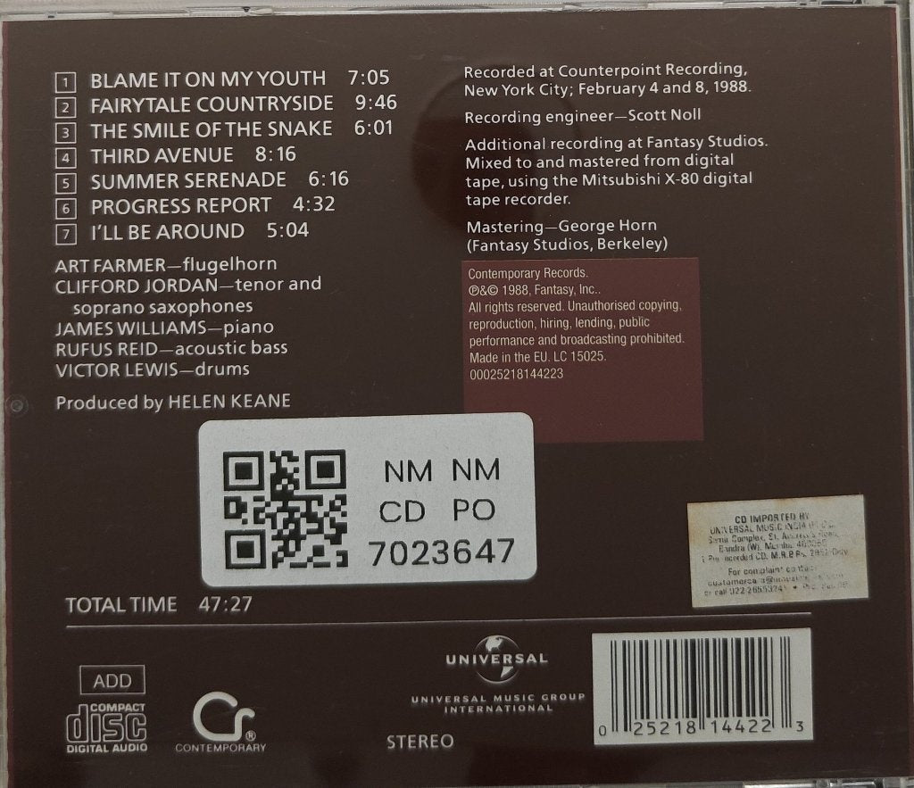 Art Farmer Quintet - Blame It on My Youth (CD)