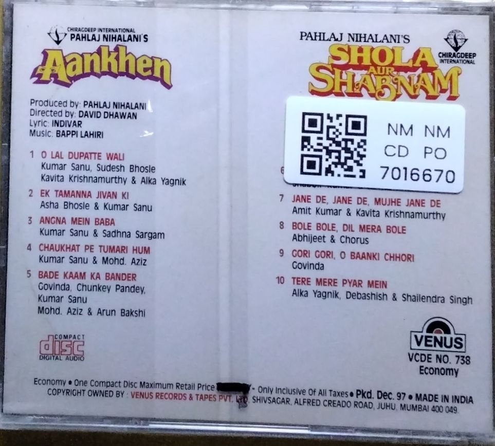 Bappi Lahiri - Aankhen; Shola Aur Shabnam (CD)