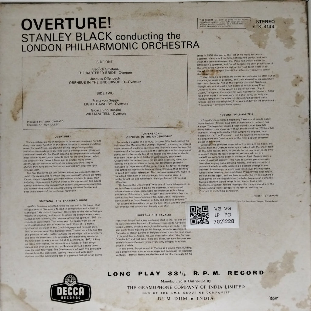 Stanley Black, London Philharmonic Orchestra - Overture! (Vinyl)