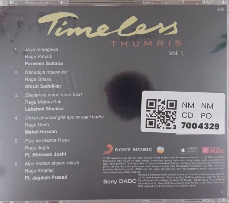 Pt. Bhimsen Joshi, Mehdi Hassan, Parween Sultana, Shruti Sadolikar, Lakshmi Shankar - Timeless Thumris Vol. 1 (CD)