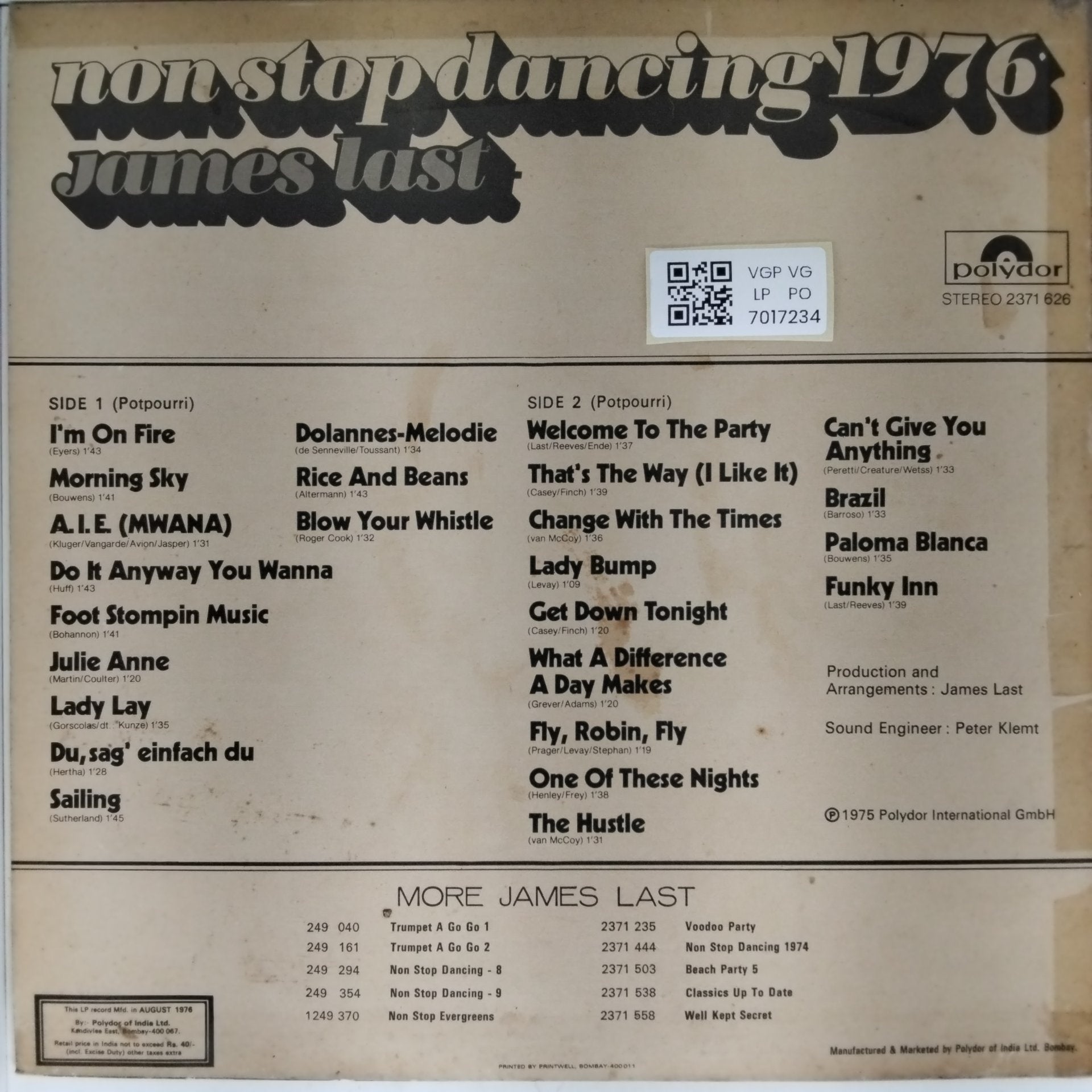 James Last - Non Stop Dancing 1976 (Vinyl)