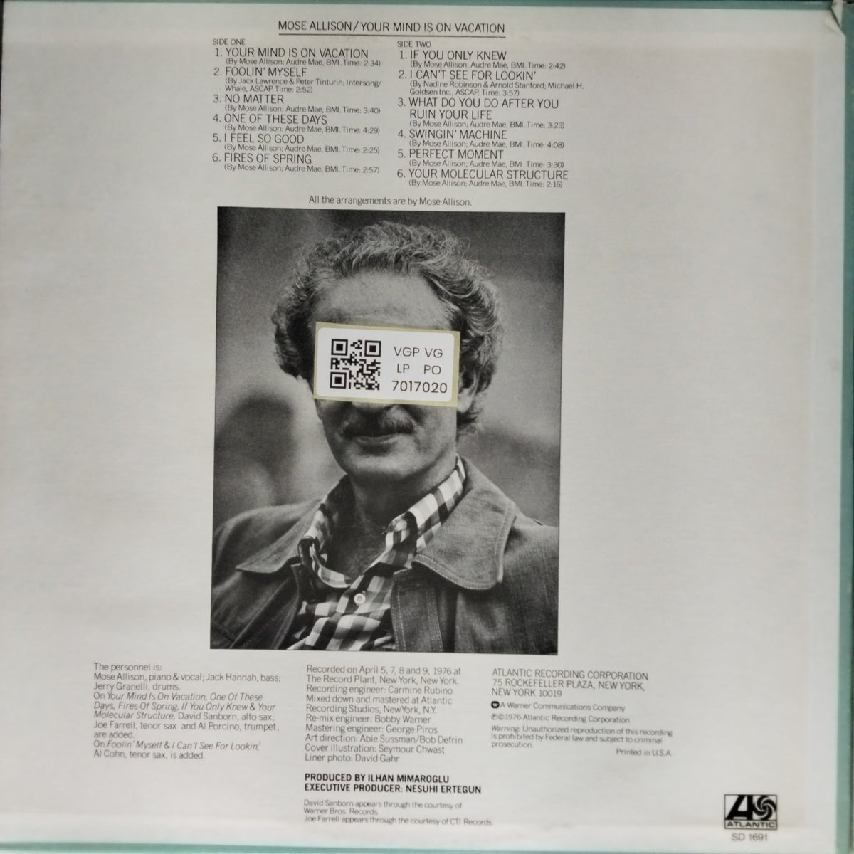 Mose Allison - Your Mind Is on Vacation (Vinyl)
