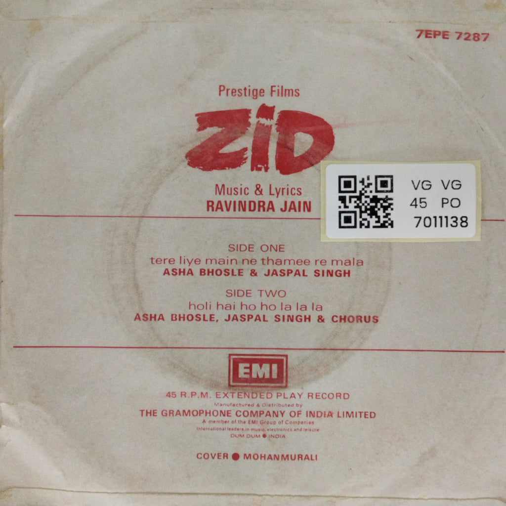 Ravindra Jain - Zid (45-RPM)