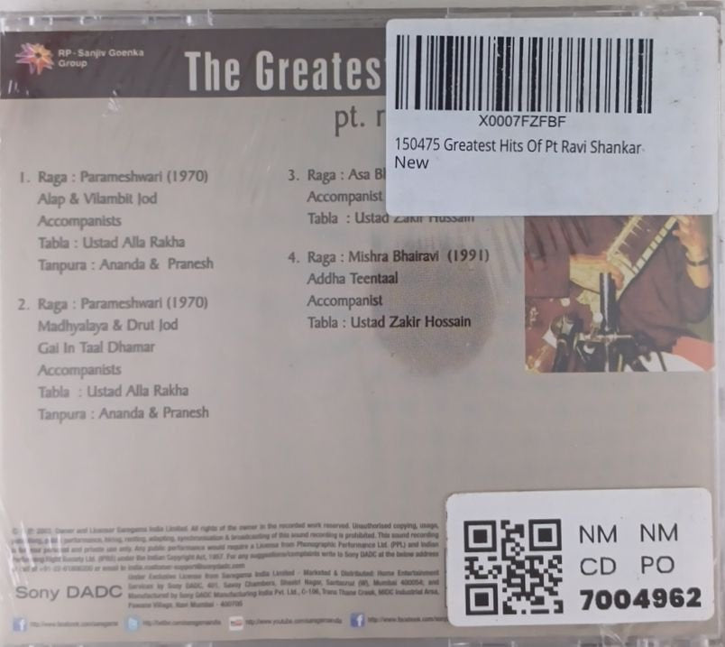Ravi Shankar - The Greatest Hits of Pt. Ravi Shankar (CD)