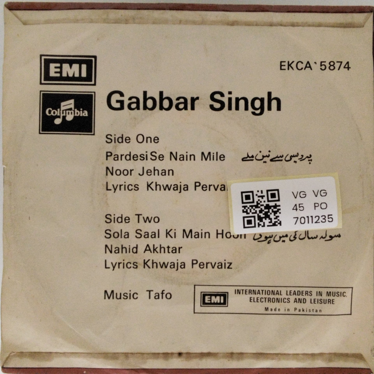 Tafo - Gabbar Singh (45-RPM)