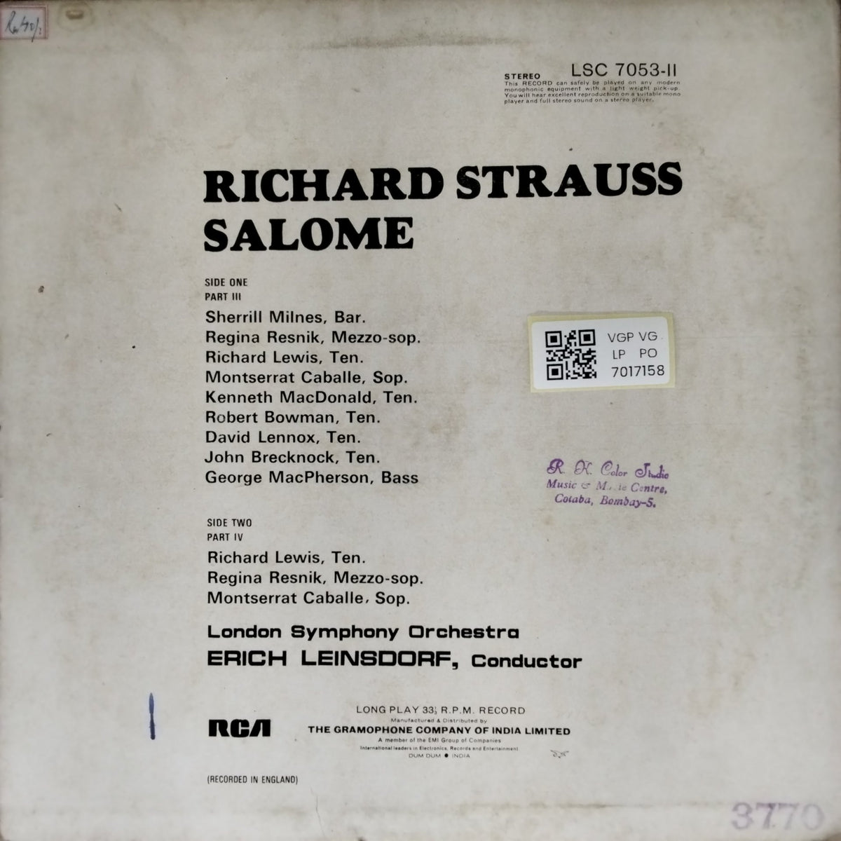 RICHARD STRAUSS, Montserrat Caballé, Erich Leinsdorf - Salome (Vinyl)