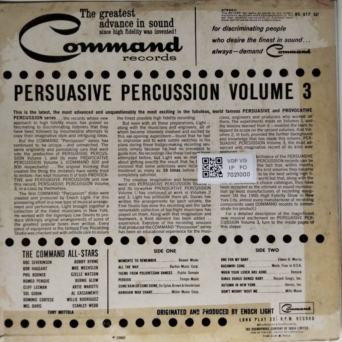 The Command All-Stars - Persuasive Percussion Volume 3 (Vinyl)
