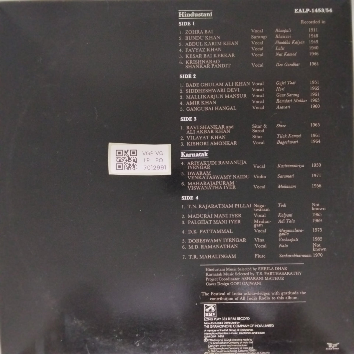 Various - Festival of India Presents The Great Tradition: Masters of Music (Vinyl) (2)