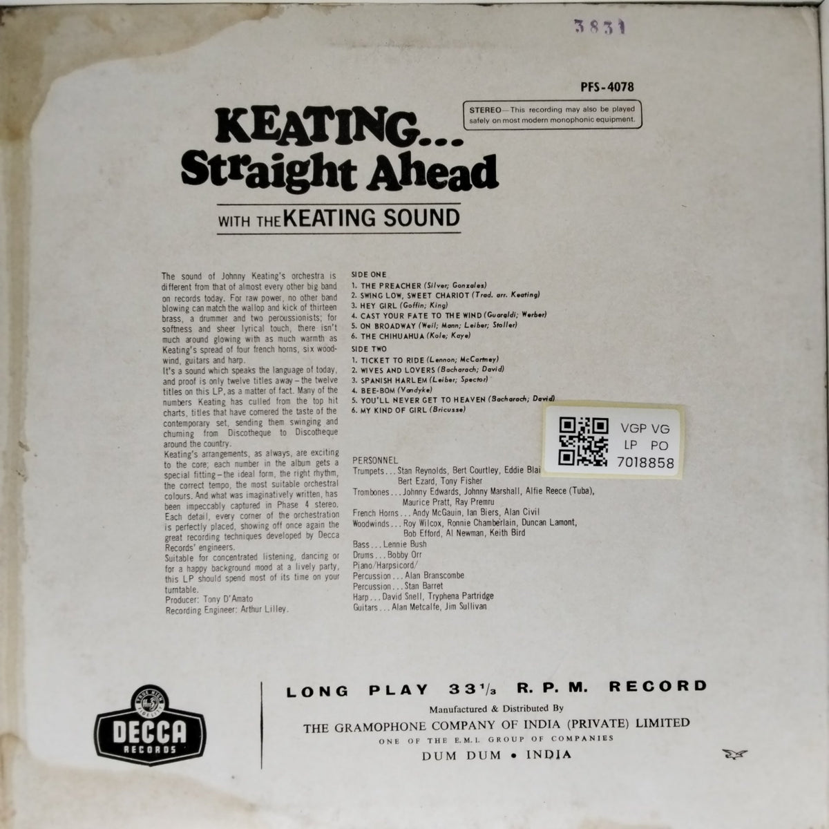 The Keating Sound - Keating... Straight Ahead (Vinyl)