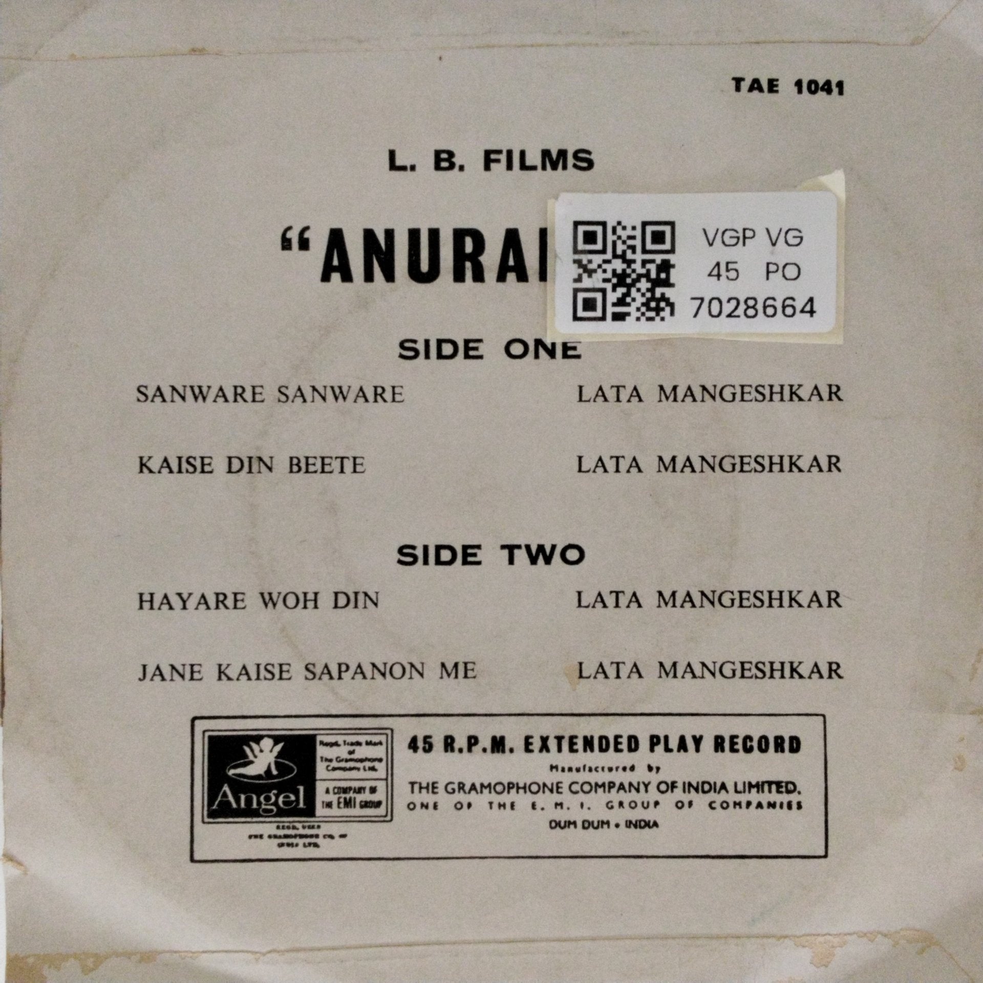 Ravi Shankar - Anuradha (45-RPM)