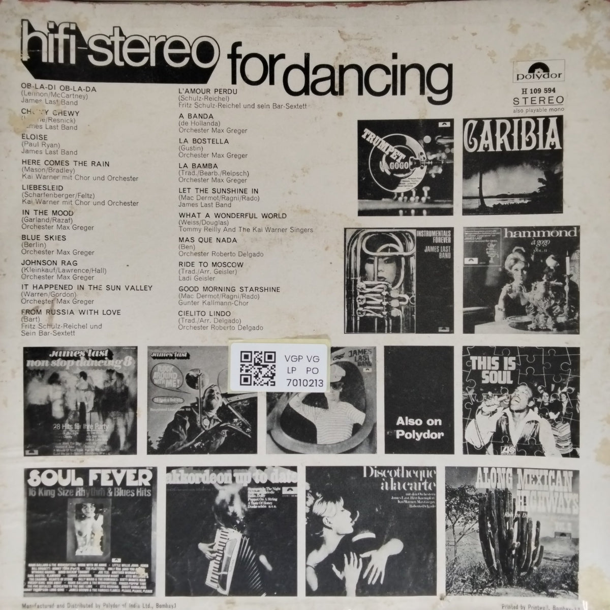 James Last, Kai Warner, Max Greger, Fritz Schulz-Reichel, Roberto Delgado - hifi-stereo for dancing (Vinyl)