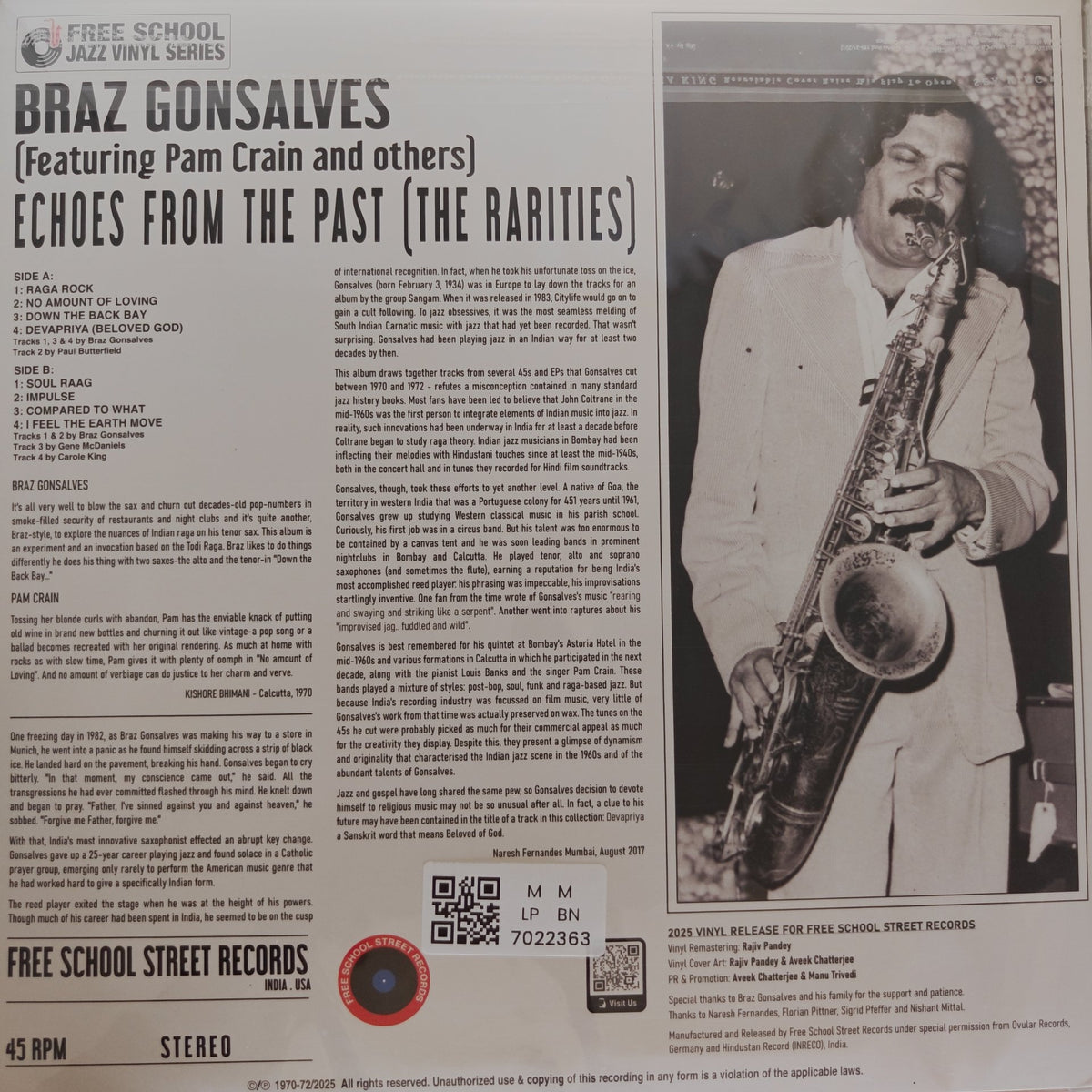 Braz Gonsalves - Echoes From The Past (The Rarities) (Vinyl)